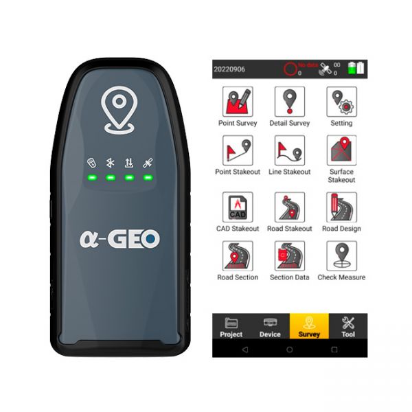 Receptor GNSS RTK AlphaGeo GeoPuls con láser Receptor GNSS RTK AlphaGeo GeoPuls con láser